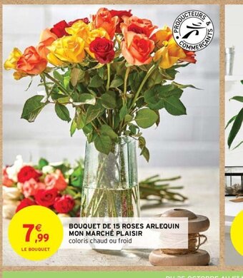 Intermarché Hyper BOUQUET DE 15 ROSES ARLEQUIN MON MARCHÉ PLAISIR offre