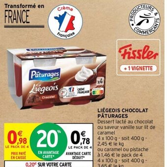 Intermarché Hyper LIÉGEOIS CHOCOLAT PÂTURAGES offre