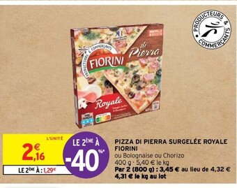 Intermarché Hyper PIZZA DI PIERRA SURGELÉE ROYALE FIORINI offre