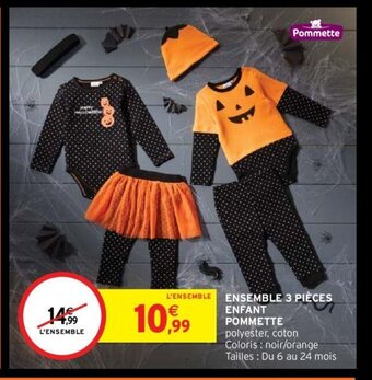 Intermarché Hyper ENSEMBLE 3 PIÈCES ENFANT POMMETTE offre