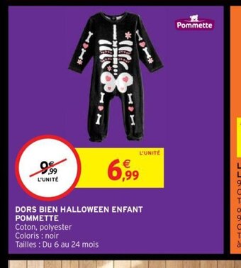 DORS BIEN HALLOWEEN ENFANT POMMETTE