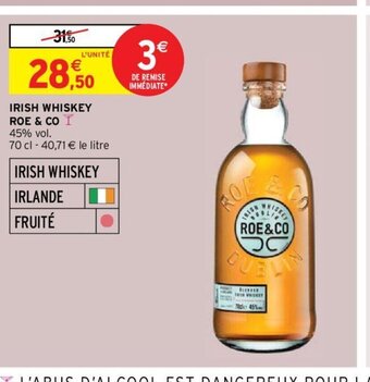 Intermarché Hyper IRISH WHISKEY ROE&CO offre