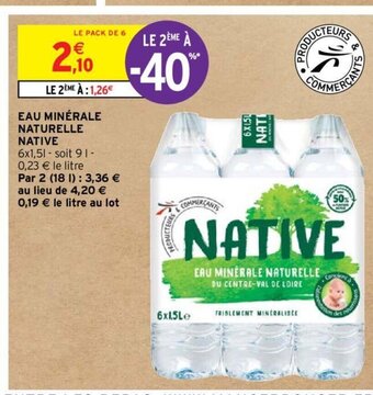 Intermarché Hyper EAU MINERALE NATURELLE NATIVE offre