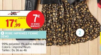 Intermarché Hyper 2 ROBE IMPRIMÉE FEMME GEMO offre