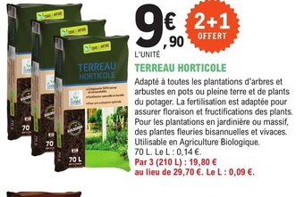 E.Leclerc Jardi TERREAU HORTICOLE offre