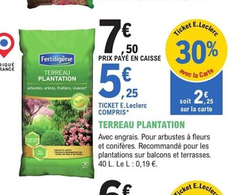 E.Leclerc Jardi TERREAU PLANTATION offre