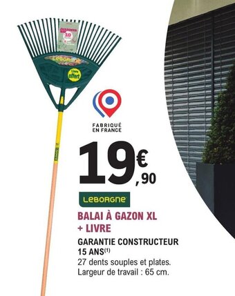 E.Leclerc Jardi BALAI À GAZON XL + LIVRE offre