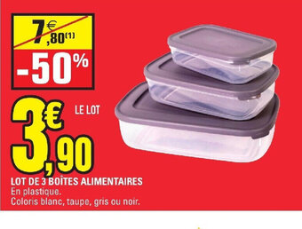 E.Leclerc LOT DE 3 BOÎTES ALIMENTAIRES offre