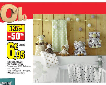 E.Leclerc ENSEMBLE PLAID ET PELUCHE KYRA offre