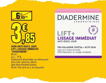 E.Leclerc SOIN ANTI-RIDES JOUR LIFT+LISSAGE IMMÉDIAT DIADERMINE offre