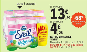 E.Leclerc LAIT DE CROISSANCE "ÉVEIL" offre