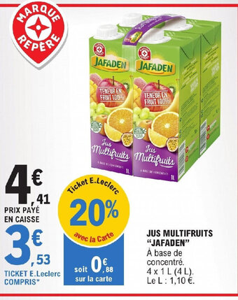 E.Leclerc JUS MULTIFRUITS "JAFADEN" offre