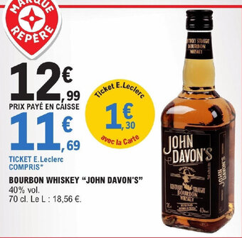 E.Leclerc BOURBON WHISKEY "JOHN DAVON'S" offre