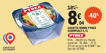 COCOTTE RONDE PYREX ESSENTIALS 2,1L