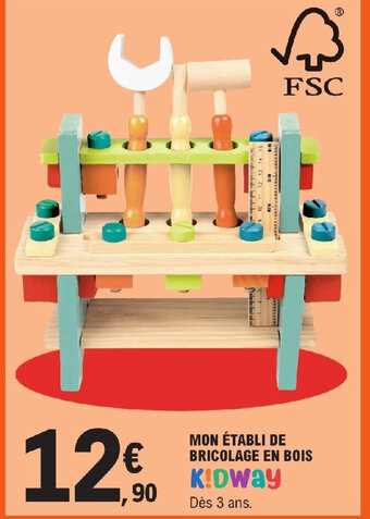 E.Leclerc MON ÉTABLI DE BRICOLAGE EN BOIS K!Dway offre