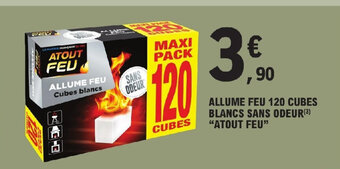 E.Leclerc ALLUME FEU 120 CUBES BLANCS SANS ODEUR(³) "ATOUT FEU" offre