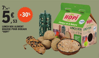E.Leclerc LUNCH BOX ALIMENT GRAISSE POUR OISEAUX "HOPI" offre
