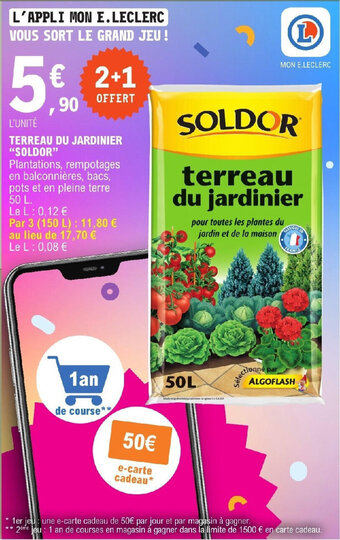 E.Leclerc TERREAU DU JARDINIER "SOLDOR" offre