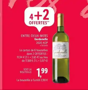 Lidl Entre-deux-mers Gardonelle 2020 Aop offre