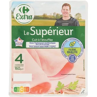 Carrefour Carrefour extra jambon le supérieur filière qualité offre