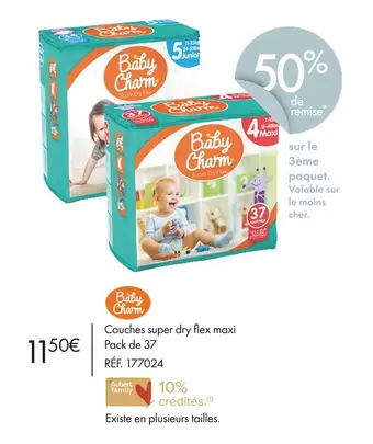 Aubert Baby cham couches super dry flex maxi offre