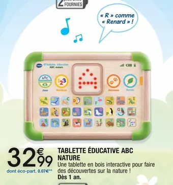 Cora x Carrefour Tablette éducative abc nature offre