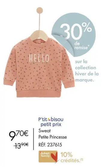 P'tit bisou sweat petite princesse