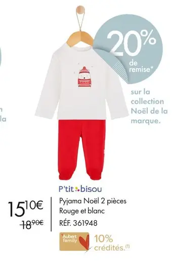 P'tit bisou pyjama noël 2 piÚces