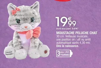 Cora x Carrefour Moustache peluche chat offre