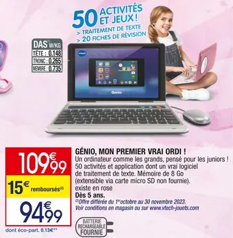 Vtech génio, mon premier vrai ordi
