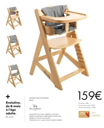 William kent chaise-haute woody bois