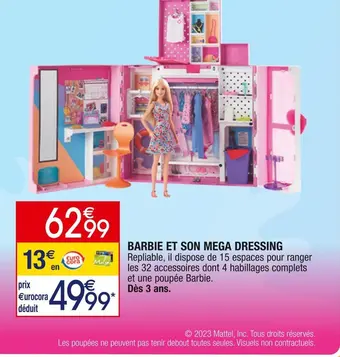 Cora x Carrefour Barbie et son mega dressing offre