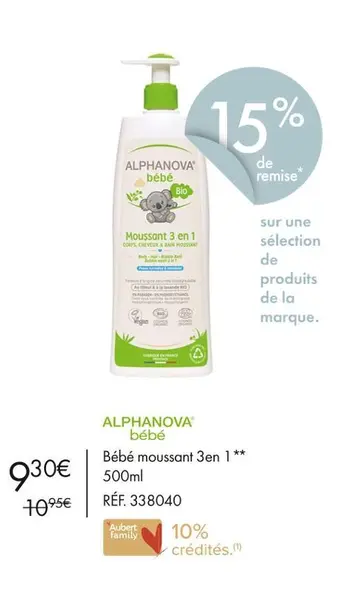 Alphanova bébé bébé moussant 3en 1