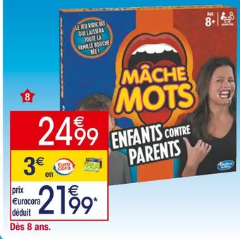 Hasbro gaming mâche mots enfants vs parents