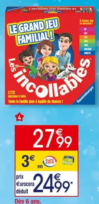 Cora x Carrefour Le grand jeu familial des incollables offre