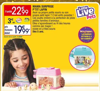 Cora x Carrefour Littel live pets mama surprise p’tit lapin offre