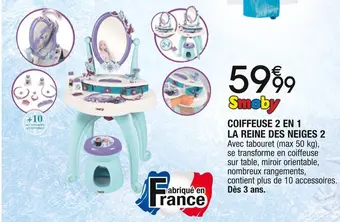 Smoby coiffeuse 2 en 1 la reine des neiges 2