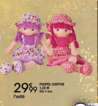 Cora x Carrefour Poupée chiffon 1,20 m offre