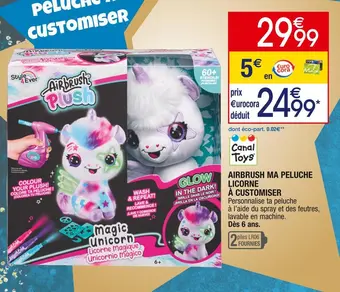 Canal toys airbrush ma peluche licorne à customiser
