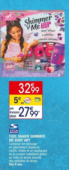Spin master cool maker shimmer me body art