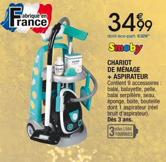 Cora x Carrefour Smoby chariot de ménage + aspirateur offre