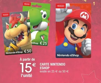 Cora x Carrefour Nintendo carte nintendo eshop offre