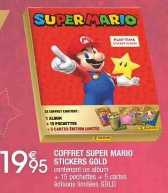 Coffret super mario stickers gold