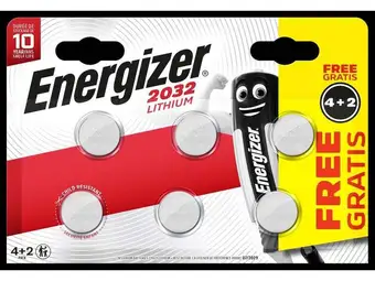 Weldom Lot de 4 + 2 piles bouton cr2032 / dl2032 ultimate lithium, 3 v, energizer offre