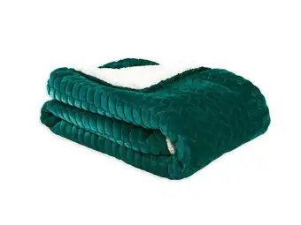 Weldom Plaid chevron-sherpa, vert l.130 x l.170 cm offre
