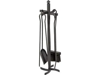 Weldom Serviteur acier noir fire twist, 4 accessoires offre