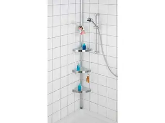 Weldom Etagère de bain / douche premium téléscopique (sol et plafond), chromé, wenko offre