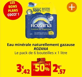 Coccinelle Express EAU MINERALE NATURELLE 6x1L NATURELLEMENT GAZEUSE offre