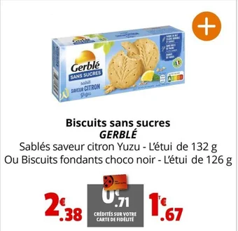 Coccinelle Express Biscuits sans sucres GERBLÉ offre