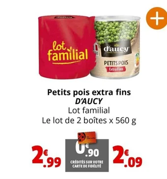 Coccinelle Express Petits pois extra fins D'AUCY offre